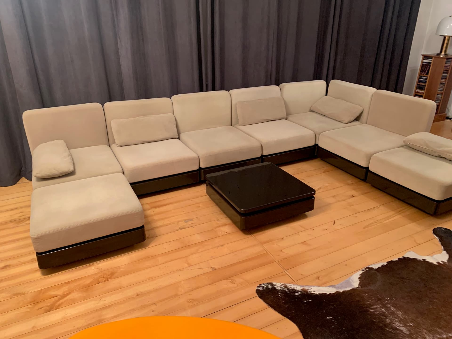 Sofa modułowa, welur beżowy, proj. G. Lange, Herman Miller, USA, lata 70. - 41001