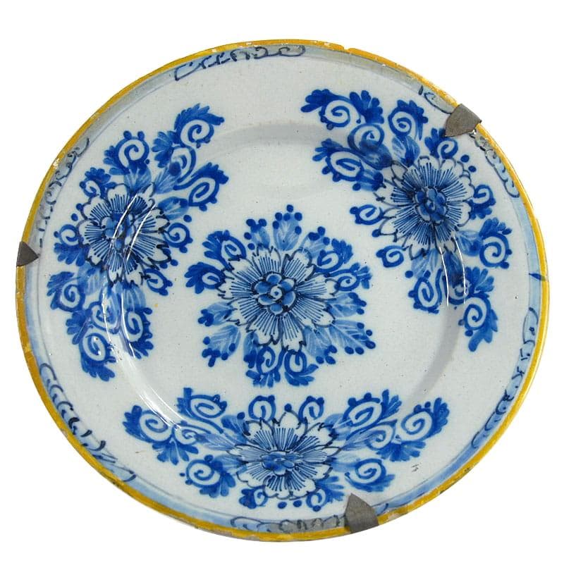 Decorative Plate Delft, white faience, Netherlands, 18th c.