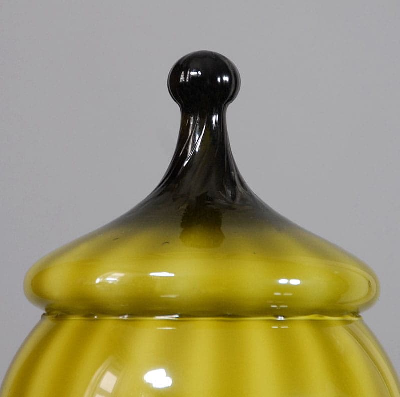 Bomboniera, oliwkowa, szkło, Empoli, Włochy, lata 70. - 41736