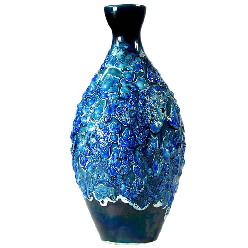 Wazon Vallauris, niebieski, ceramika, Francja, lata 60.