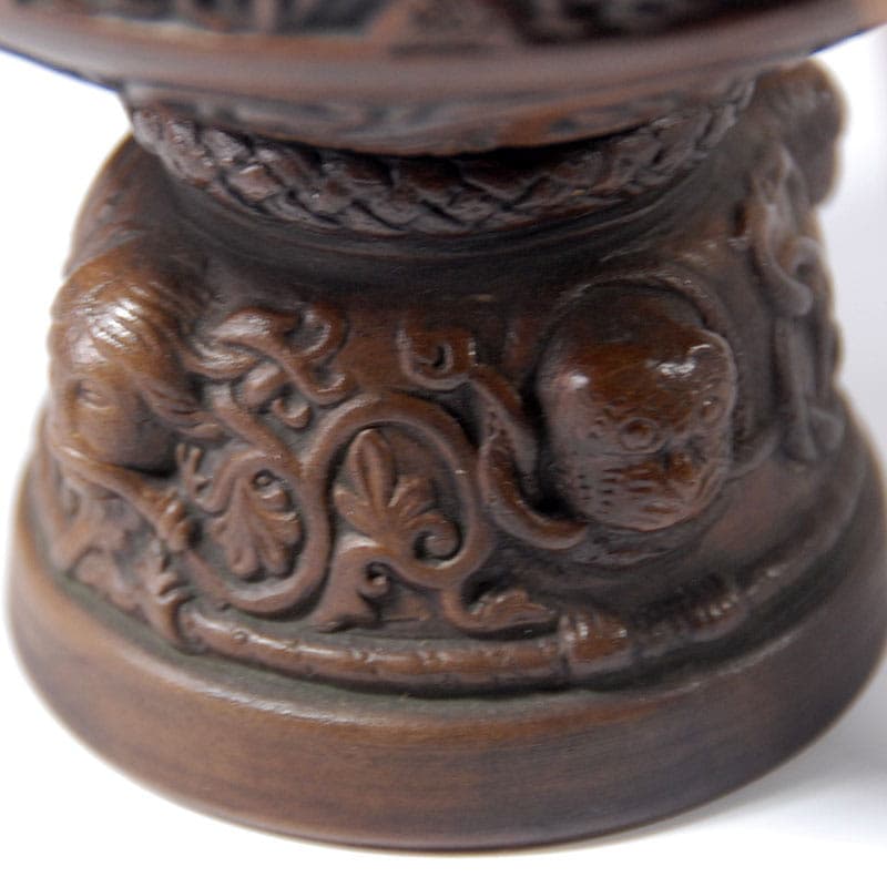 Pair of decorative goblets, dark brown ceramic, L. Hjorth, Denmark, 1940s. - 41692