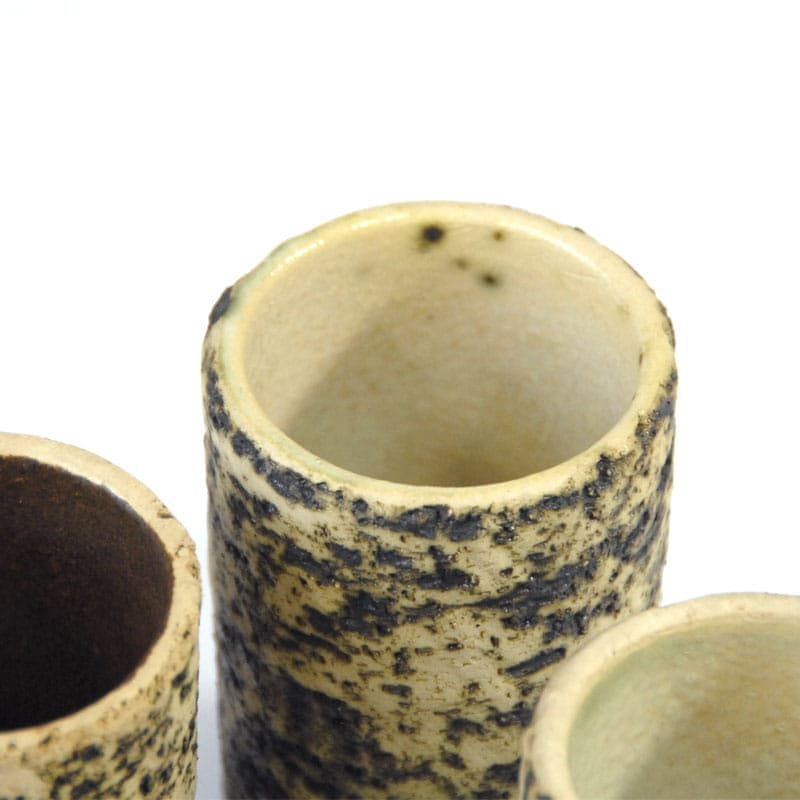 Zestaw pięciu wazonów cylindrycznych, styl P. Groeneveldt, beżowy, ceramika, Dania, lata 60. - 41667