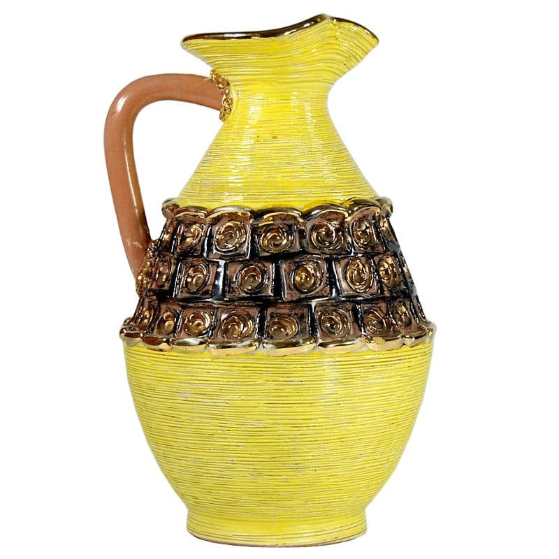 Dzban ceramiczny Nuovo Rinascimento, żółty, ceramika, Włochy, lata 60.