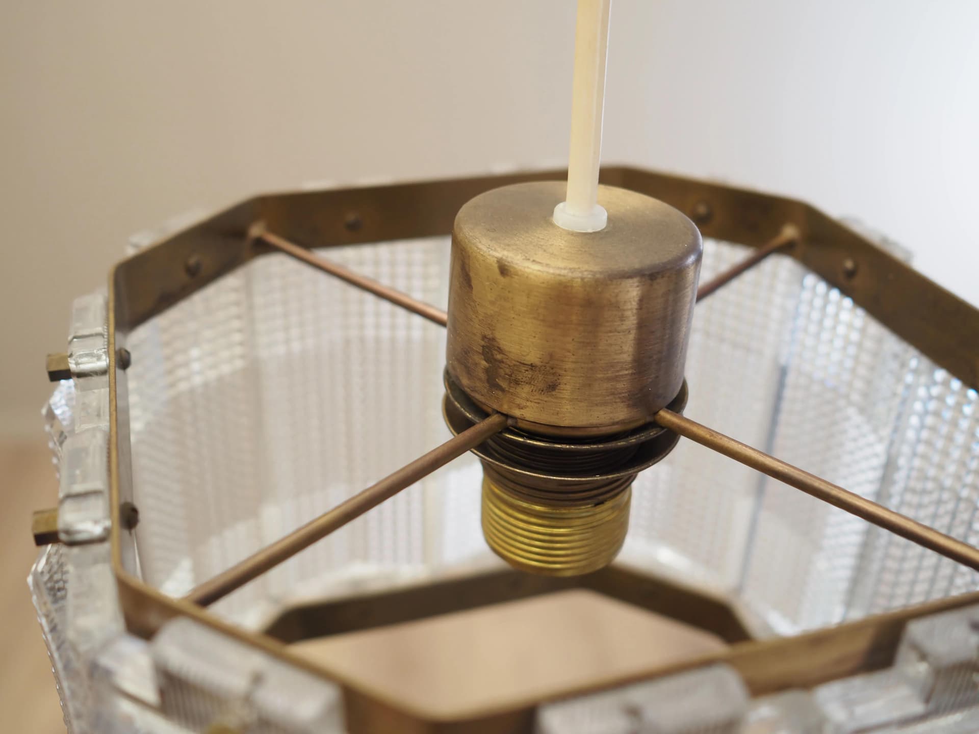 Pendant lamp, copper brass, Denmark, 1970s - 42773