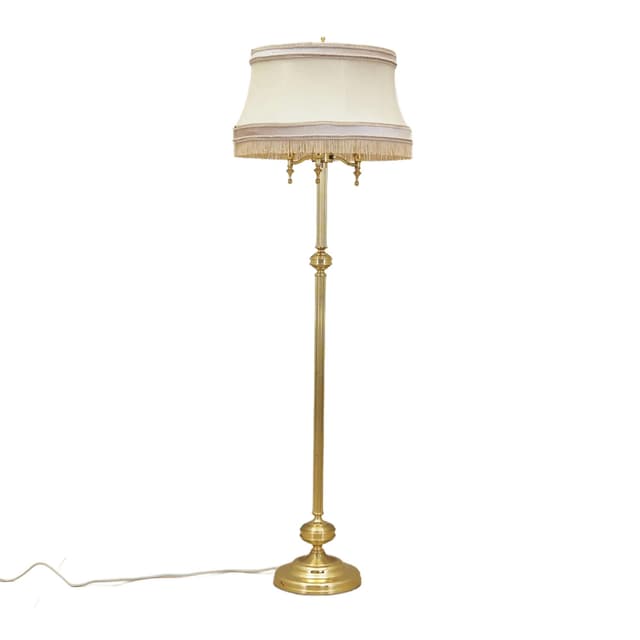 Lampa podłogowa, złoty metal, Dania, lata 70. - WYMIARY