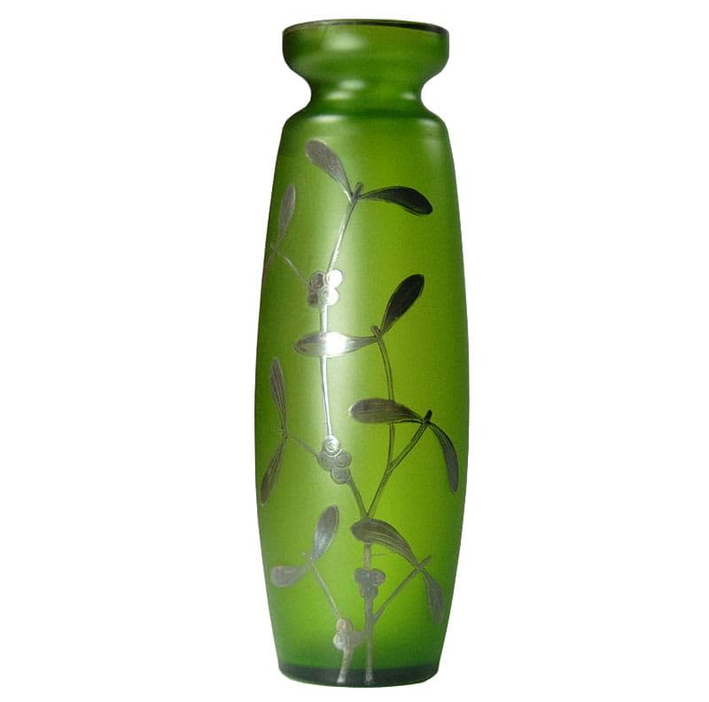 Green Art Nouveau Vase, Carl Goldberg, Austria-Hungary, Early 20th Century