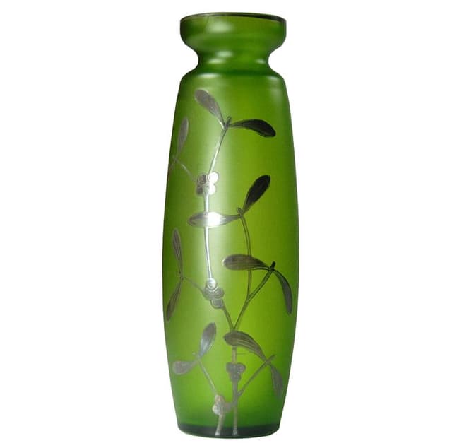 Green Art Nouveau Vase, Carl Goldberg, Austria-Hungary, Early 20th Century - DIMENSION