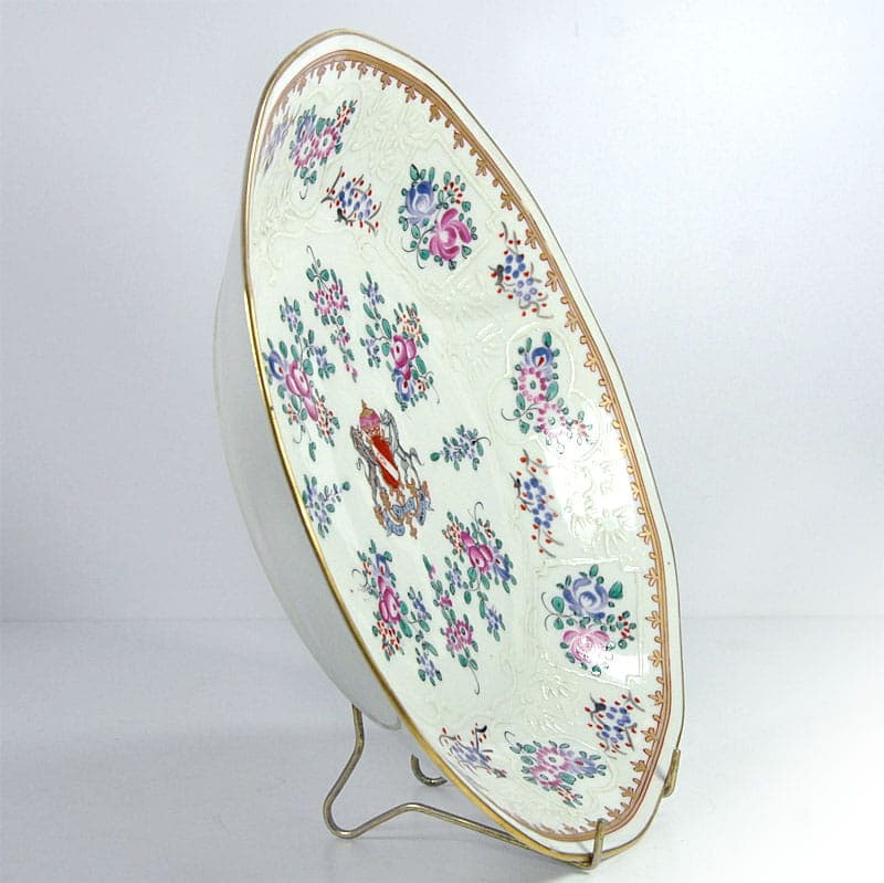 Patera herbowa, porcelana ivory white, Edme Samson, Francja, XIX wiek - 41589