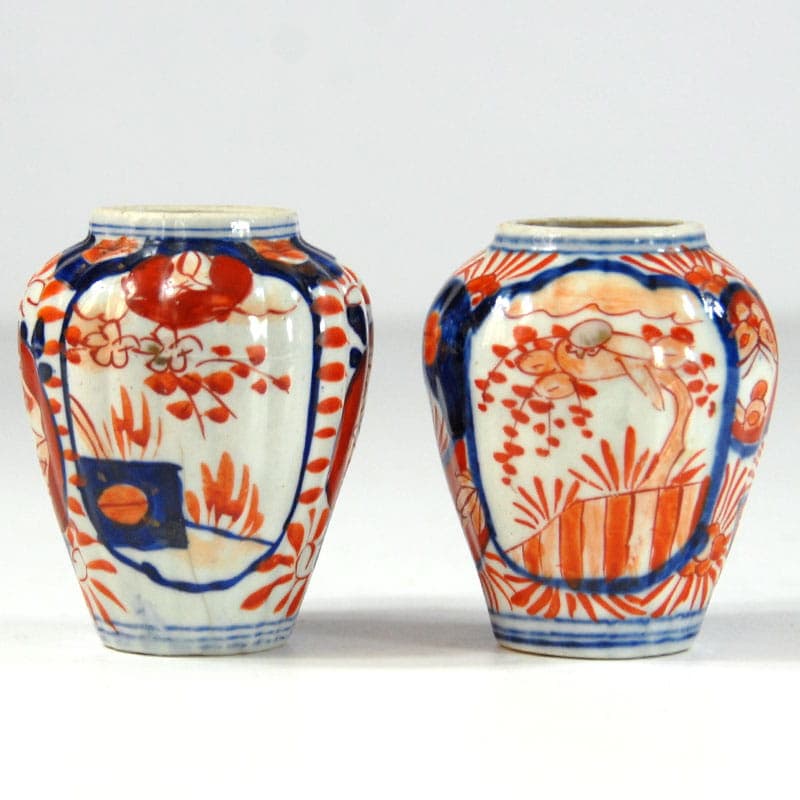 Para wazonów Imari, multikolor, fajans, Japonia, początek XX w. - 41576