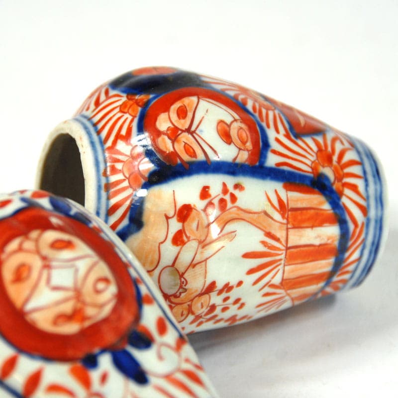 Para wazonów Imari, multikolor, fajans, Japonia, początek XX w. - 41577