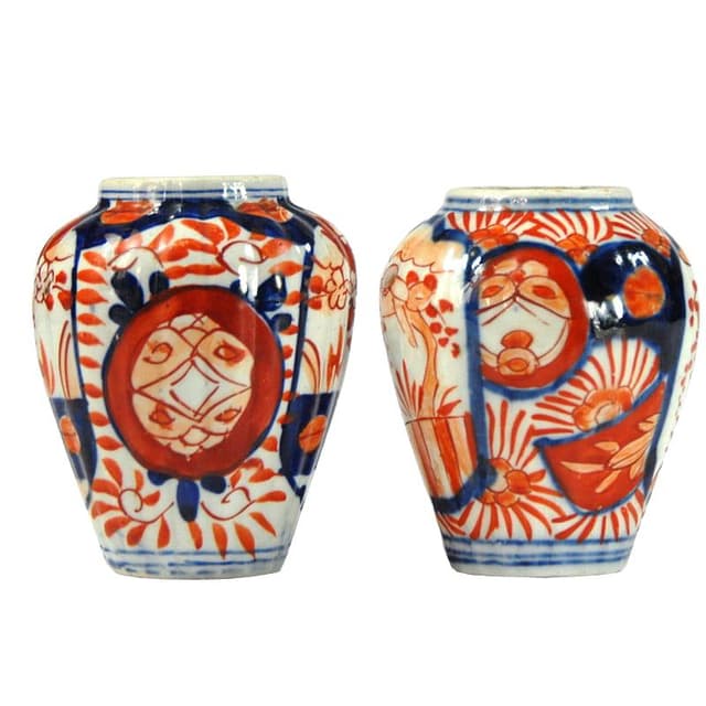 Para wazonów Imari, multikolor, fajans, Japonia, początek XX w. - WYMIARY