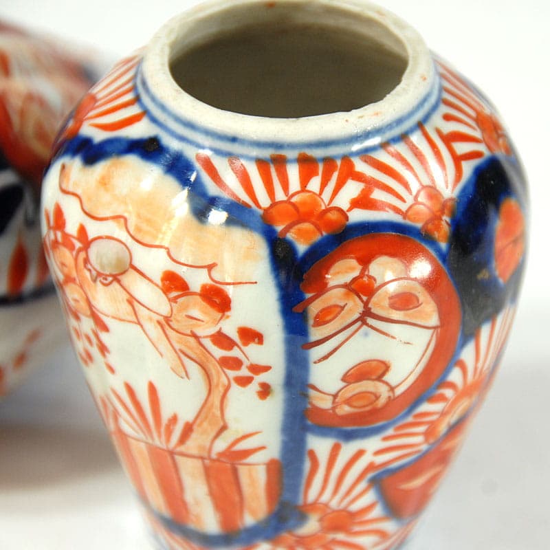 Para wazonów Imari, multikolor, fajans, Japonia, początek XX w. - 41581