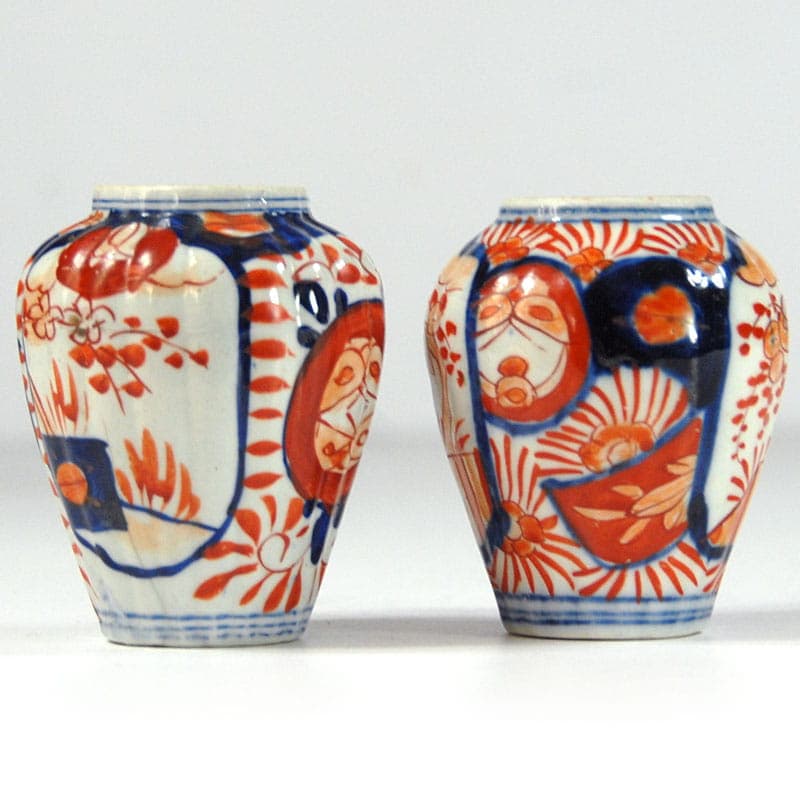 Para wazonów Imari, multikolor, fajans, Japonia, początek XX w. - 41578