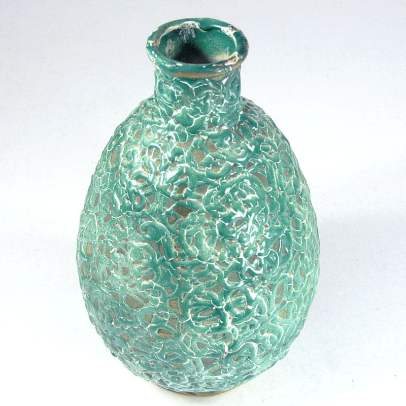 Wazon, turkusowy, ceramika, Belgia, lata 60. - 41568