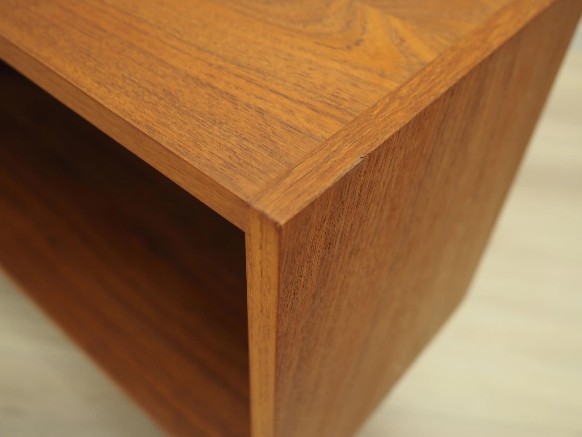 Shelf, orange teak, Denmark, 1970s - 42696