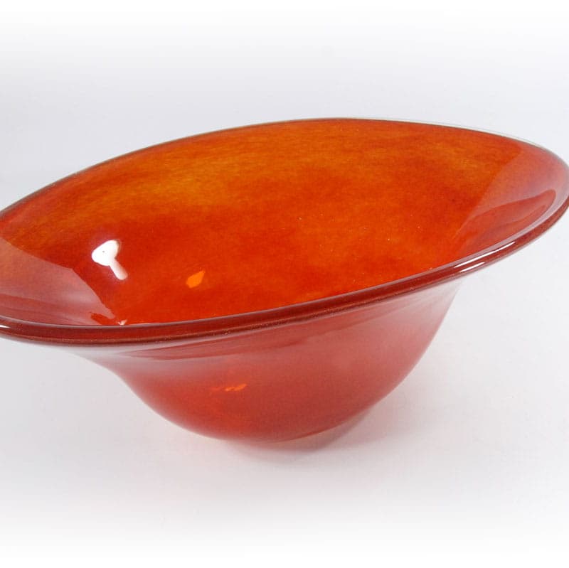 Misa dekoracyjna, szkło czerwony, mid-century modern, lata 2000. - 41549