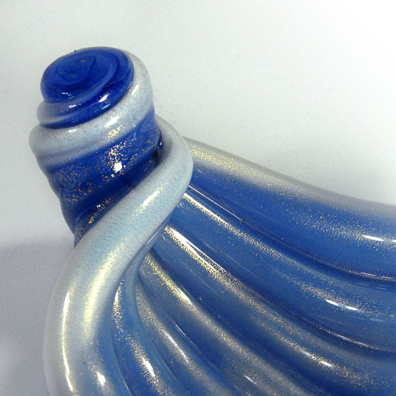 Bowl Shell, ivory white glass, Seguso, Murano, Italy, 1970s. - 41528