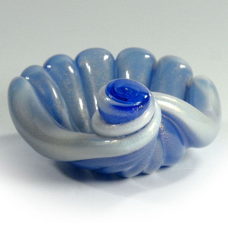 Bowl Shell, ivory white glass, Seguso, Murano, Italy, 1970s. - 41524