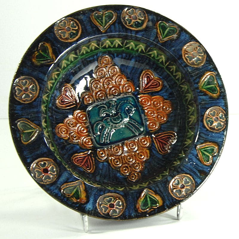 Patera JC Taburet, multikolor, ceramika, proj. J. C. Taburet, Francja, lata 70. - 41517