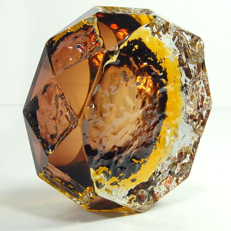 Patera sommerso, szkło złoty, proj. A. Mandruzzato, Murano, Włochy, lata 70. - 41372