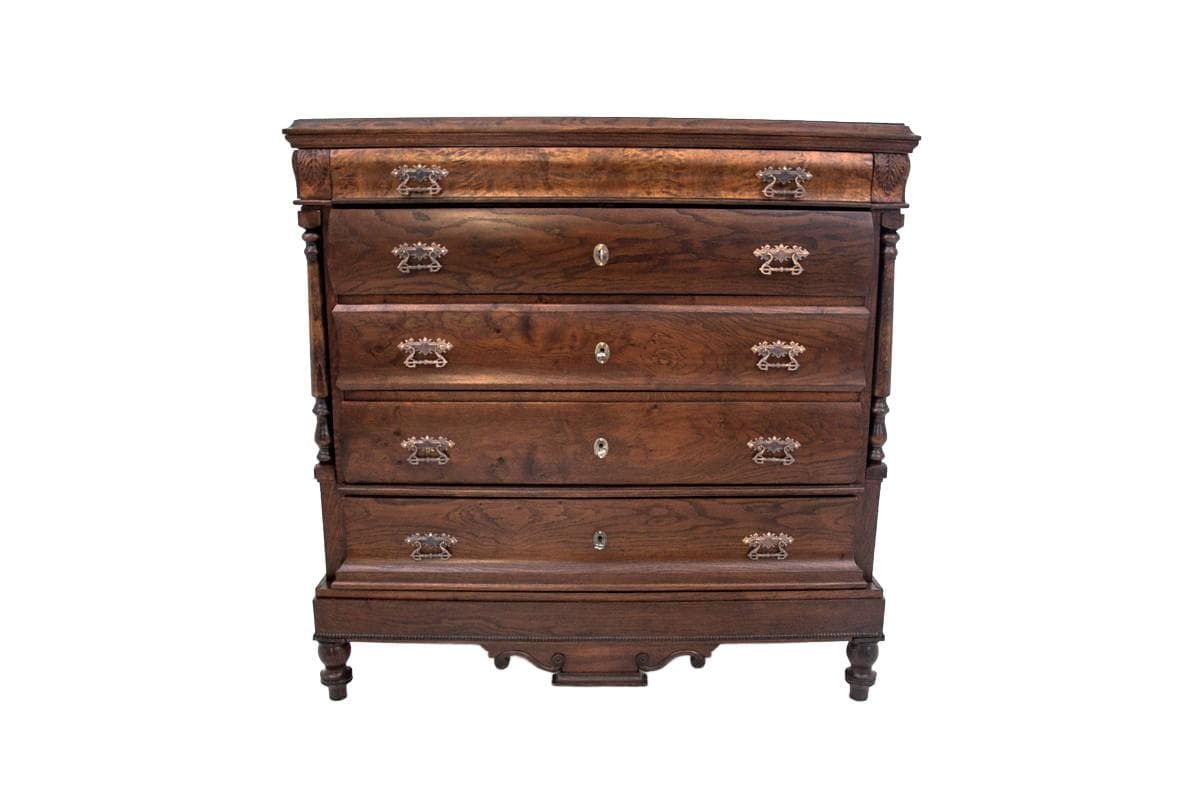 Dębowa komoda, Norwegia, lata 90. XIX wieku