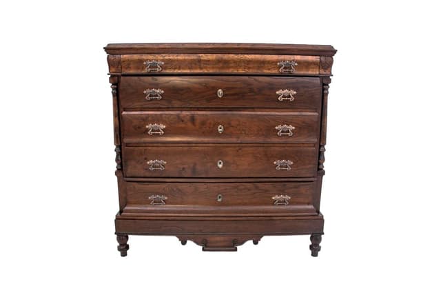 Dębowa komoda, Norwegia, lata 90. XIX wieku - WYMIARY