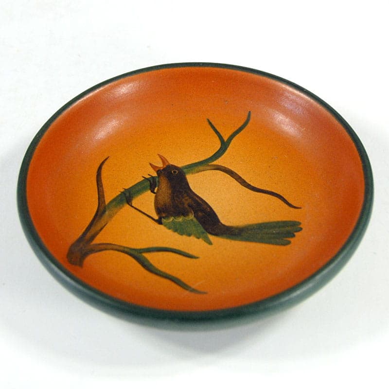 Art Nouveau dish, orange ceramic, Ipsen, Denmark, 1920s. - 41257
