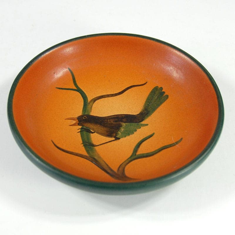 Art Nouveau dish, orange ceramic, Ipsen, Denmark, 1920s. - 41255