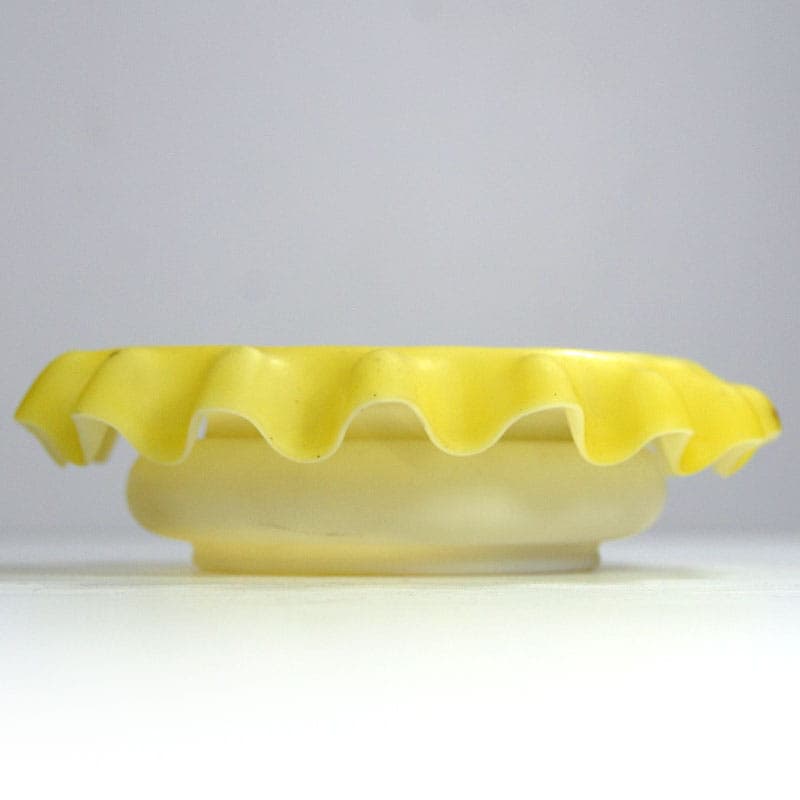 Dish Burmese, yellow glass, Thomas Webb & Sons, United Kingdom, 19th c. - 41229