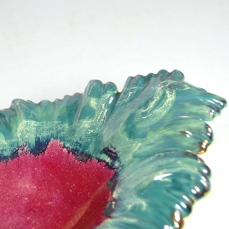 Patera Sicas, turkusowa ceramika, Sesto Fiorentino, Włochy, lata 60. - 41225