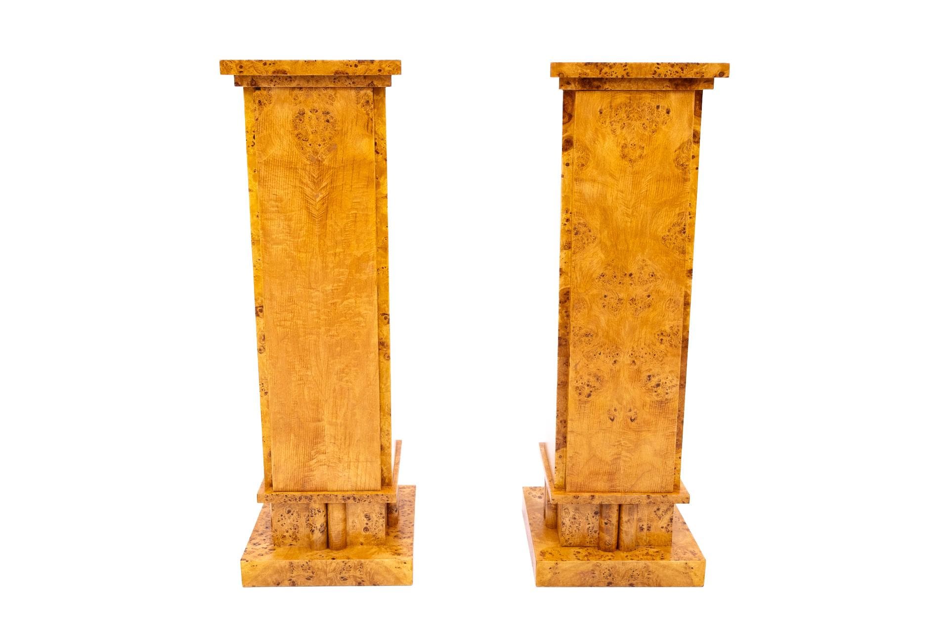 Złocisto-brązowe postumenty w stylu Art Deco, Polska, lata 40.