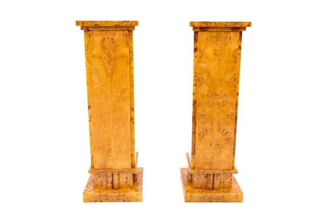 Złocisto-brązowe postumenty w stylu Art Deco, Polska, lata 40. - WYMIARY