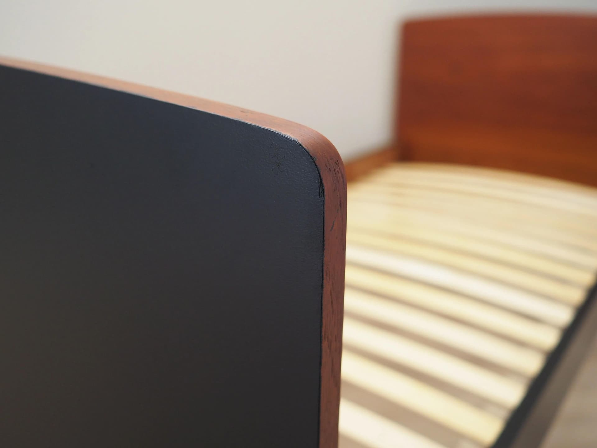 Łóżko, teak brązowy, Dania, lata 70. - 42449