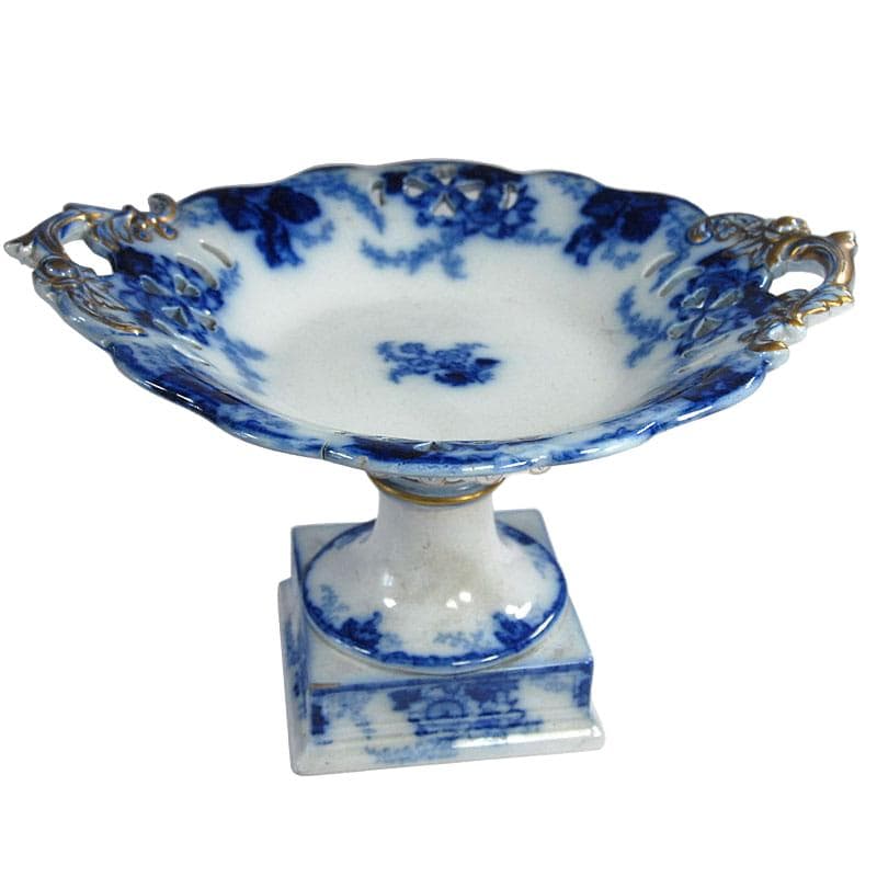 Victorian tazza, white faience, United Kingdom, 19th c.