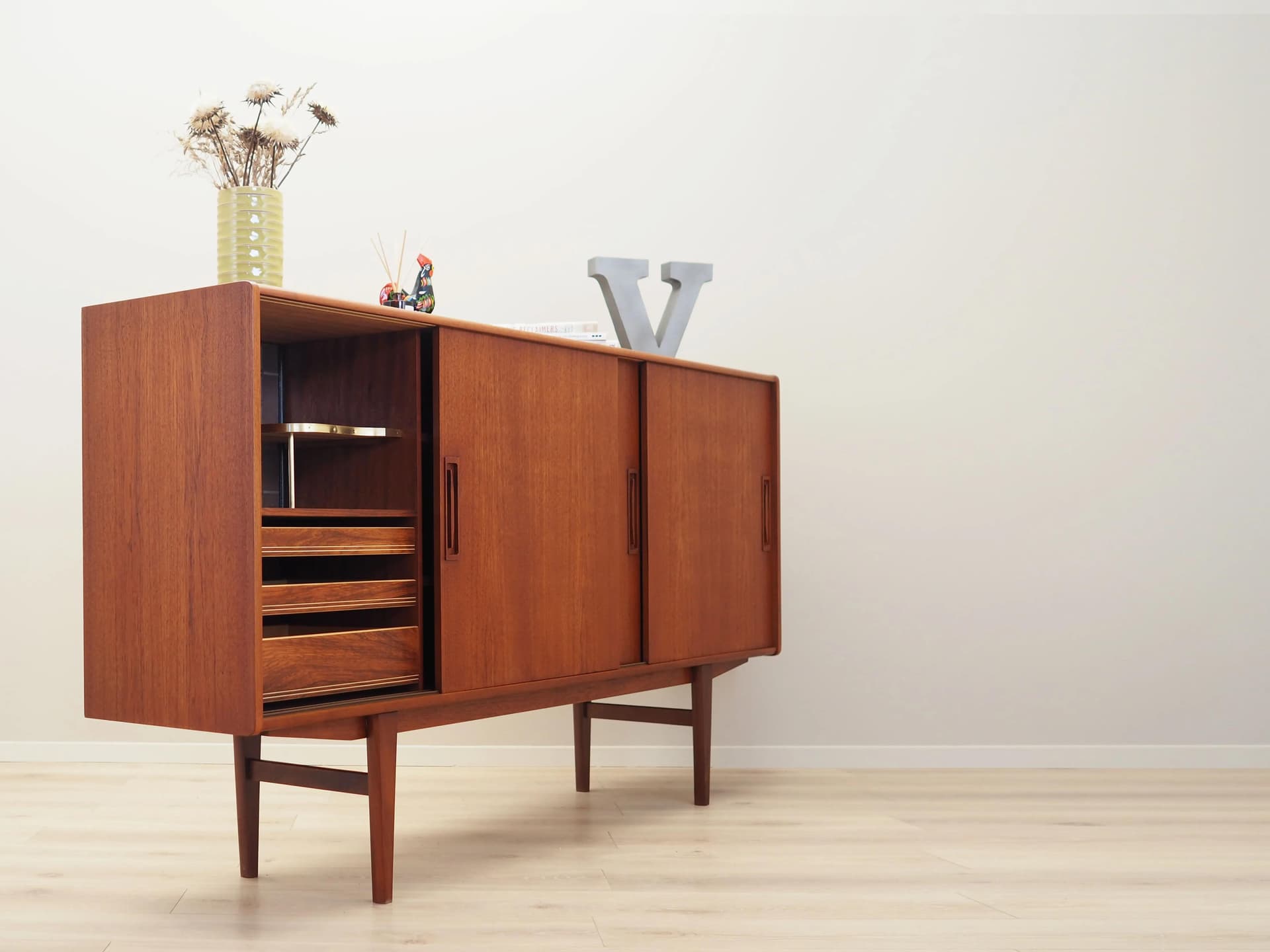 Highboard, teak brązowy, Dania, lata 60. - 42399