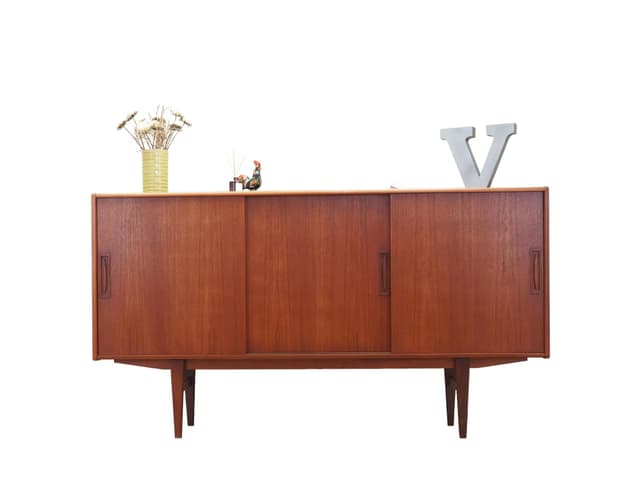 Highboard, teak brązowy, Dania, lata 60. - WYMIARY