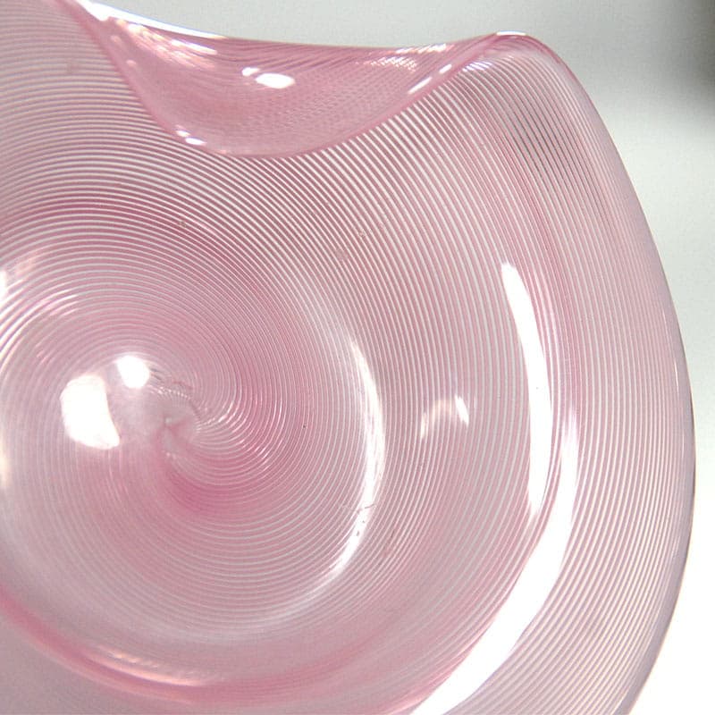 Dish Zanfirico, transparent glass, Murano, Italy, 1960s. - 42162