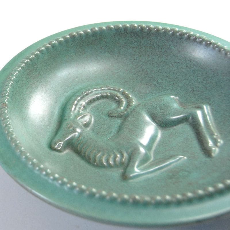 Patera Art Deco, turkus ceramika, Michael Andersen & Son, Dania, lata 30. - 42146