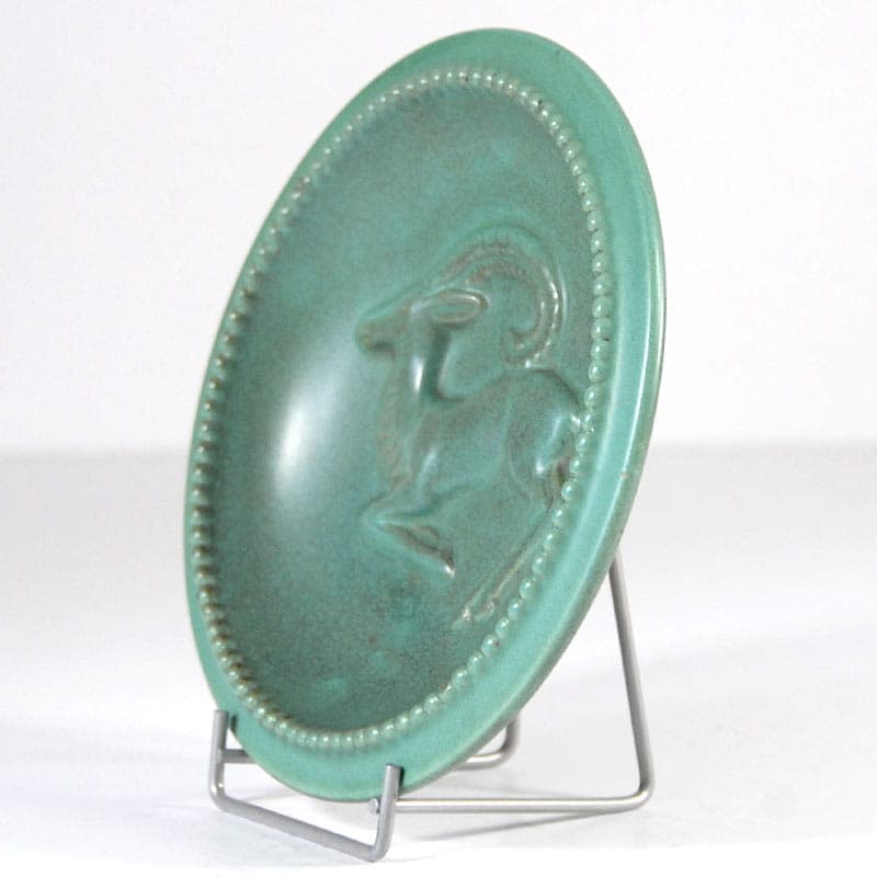 Patera Art Deco, turkus ceramika, Michael Andersen & Son, Dania, lata 30. - 42150