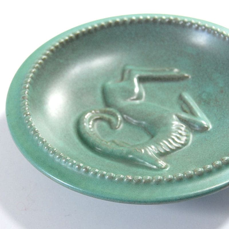 Patera Art Deco, turkus ceramika, Michael Andersen & Son, Dania, lata 30. - 42148