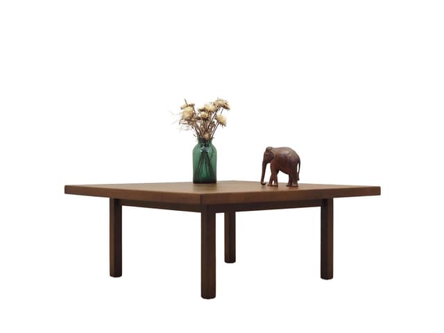 Coffee table, brown oak, by H. J. Wegner, Getama, Denmark, 1960s. - DIMENSION