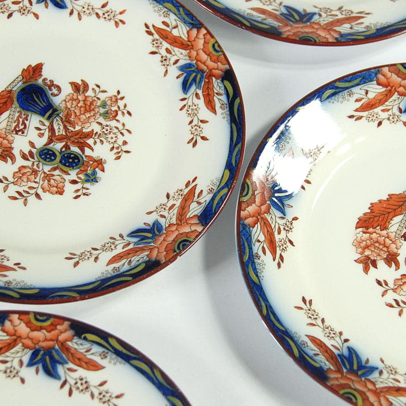 Set of Six Dessert Plates Persian, ivory white ceramics, Petrus Regout, Netherlands, turn of the 20th century - 42140