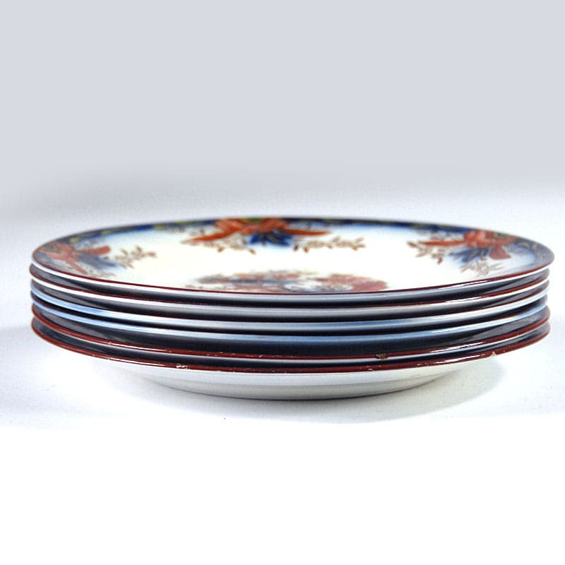 Set of Six Dessert Plates Persian, ivory white ceramics, Petrus Regout, Netherlands, turn of the 20th century - 42141