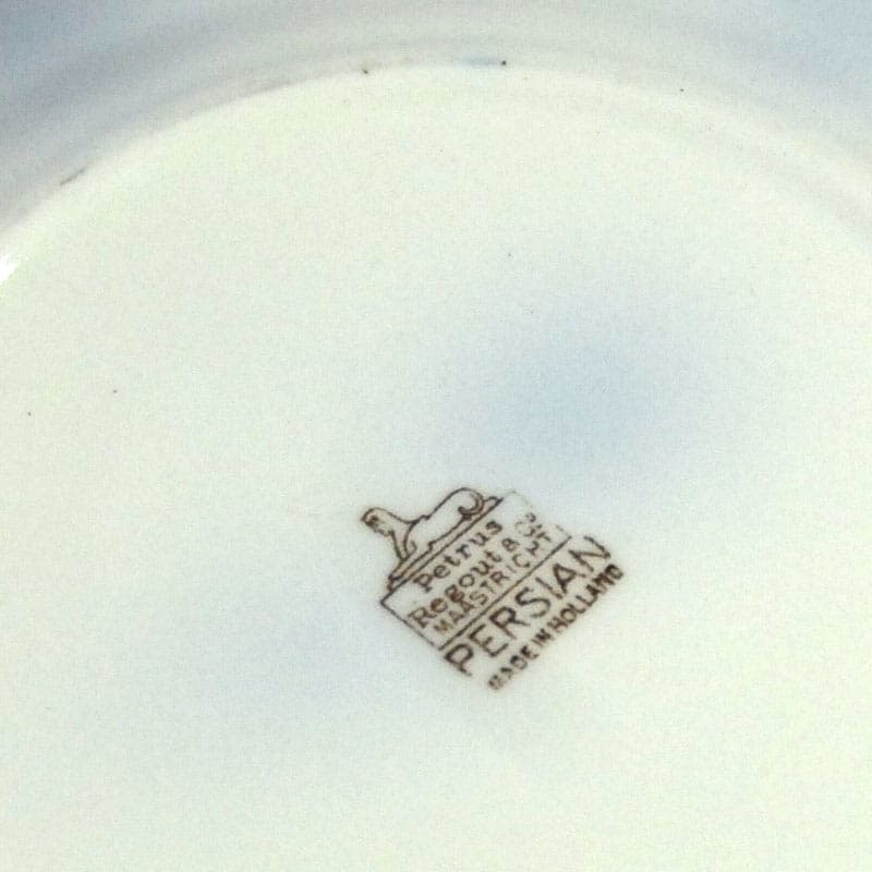 Set of Six Dessert Plates Persian, ivory white ceramics, Petrus Regout, Netherlands, turn of the 20th century - 42144