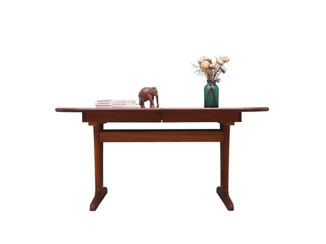 Dining table, dark brown cherry wood, Denmark, 1970s - DIMENSION