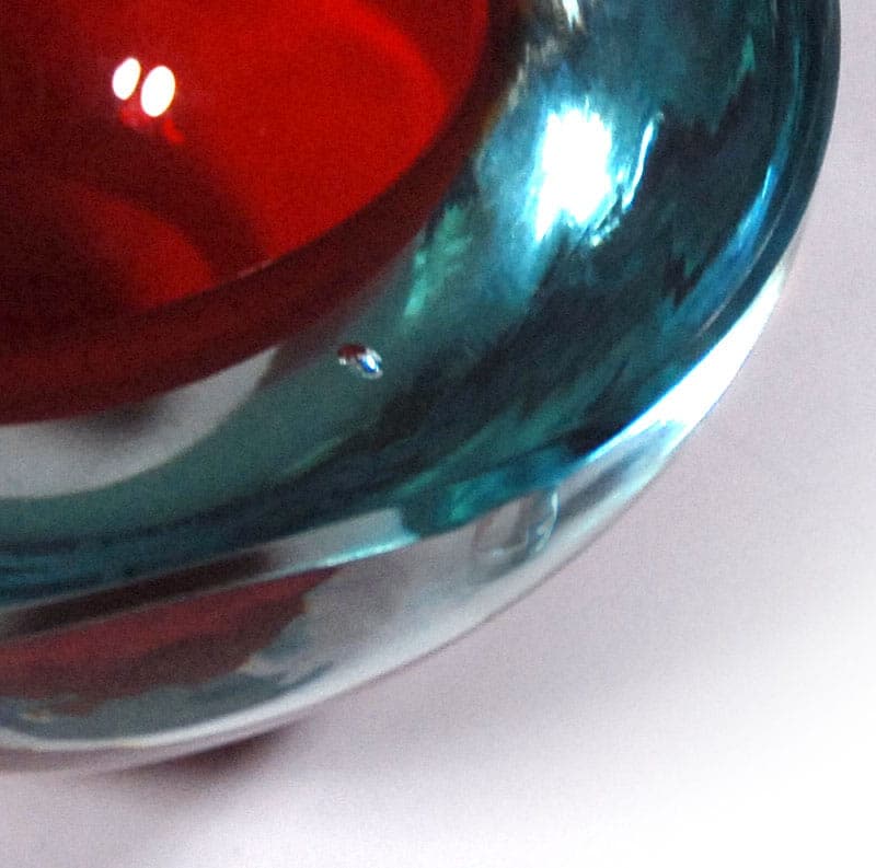 Bowl sommerso, red glass, Murano, Italy, 1960s. - 42127