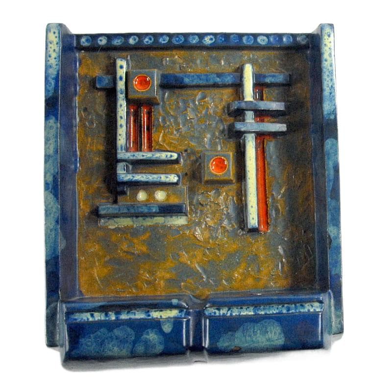 Blue Wall Relief/Candle Holder, by O. Johansen, Denmark, 1960s - 4461