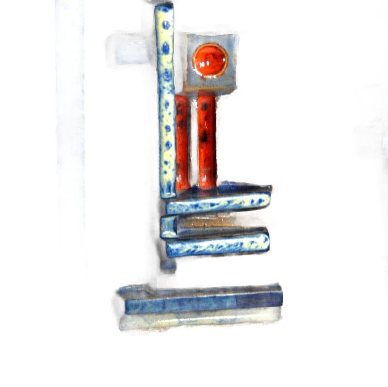 Blue Wall Relief/Candle Holder, by O. Johansen, Denmark, 1960s - 4464