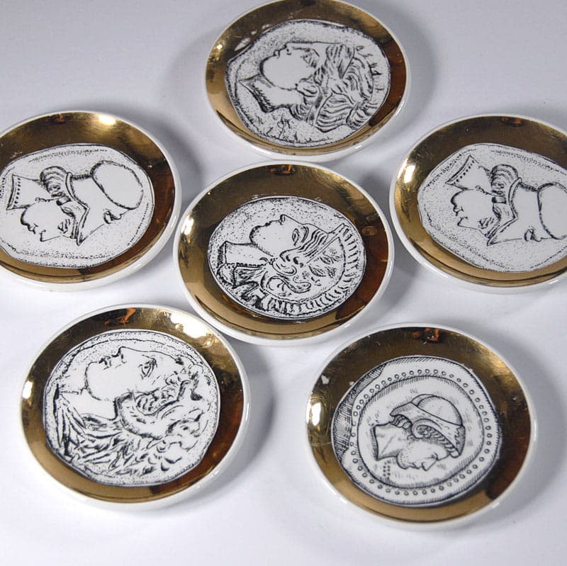 Komplet paterek, porcelana biała, Bucciarelli Milano, Włochy, lata 60. - 42087