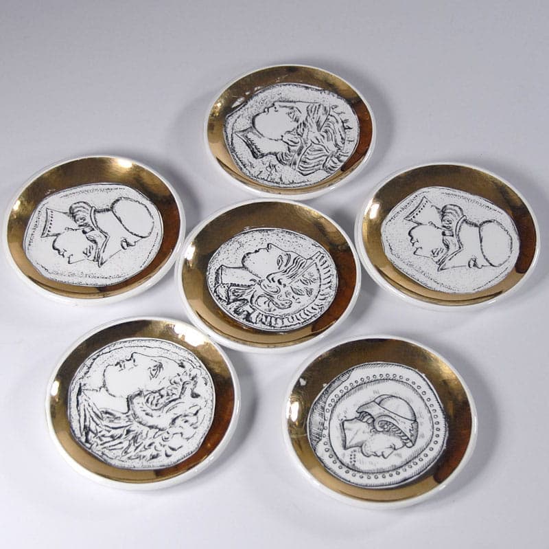 Komplet paterek, porcelana biała, Bucciarelli Milano, Włochy, lata 60. - 42090